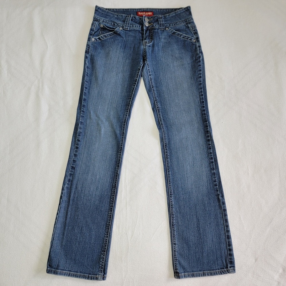 Guess Straight Leg Blue Jeans Women 27 Y2K McBling Indie Sleaze Retro Streetwear